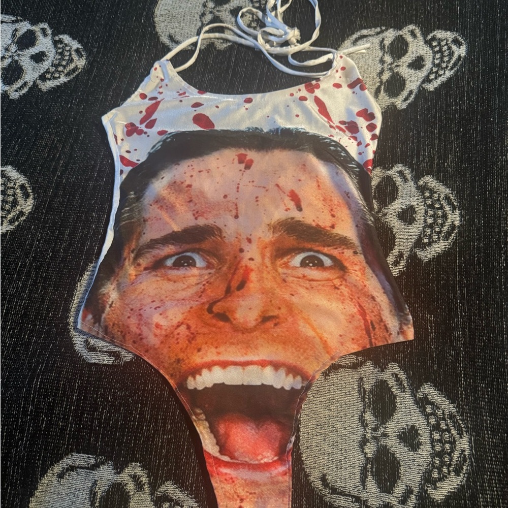 American Psycho Graphic Horror Themed Swimsuit
